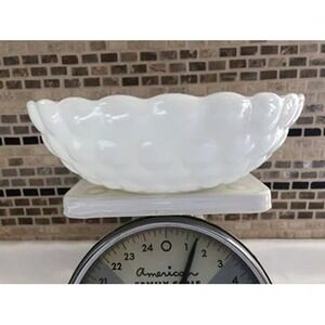 Vintage Fire King White Bubble Bowl‎ Opal Milk glass Serving Bowl